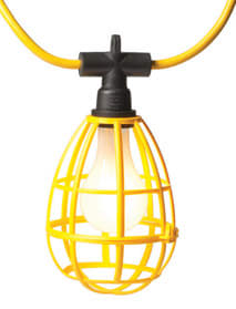 Engineered Products - EPCO 16010 Deluxe Temporary String Light / Cordlight, 100ft 14/2 SJTW Cord, 10ft Centers, No Plug - Yellow