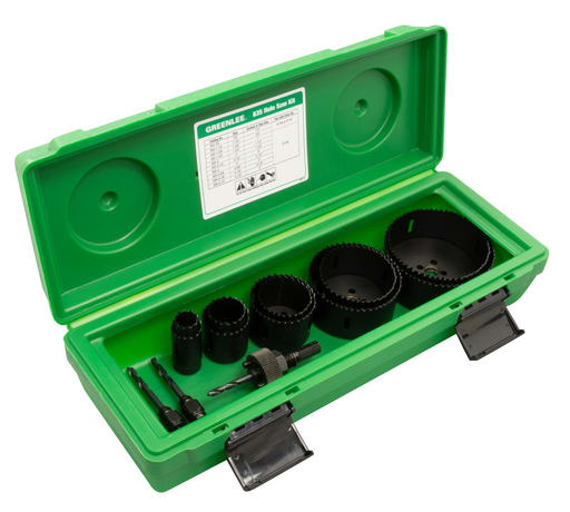 Greenlee Textron - Greenlee 835 Electrician's Bi-Metal Hole Saw Kit, 1/2" thru 4", with Case