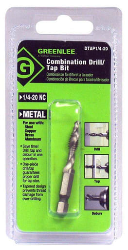 Greenlee Textron - Greenlee DTAP1/4-20 Drill/Tap Bit, 1/4-20