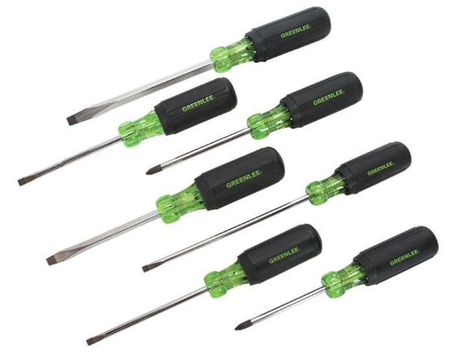 Greenlee Textron - Greenlee 0153-02C 7-Piece Green/Black Cabinet/Keystone/Phillips Screwdriver Set