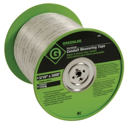 Greenlee Textron - Greenlee 435 3/16" x 3000ft Polyester Conduit Bender Measuring Tape