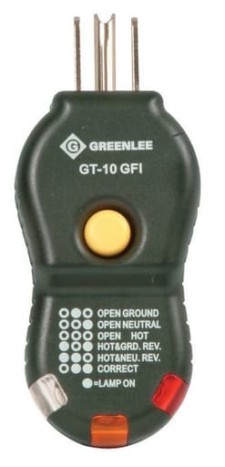 Greenlee Textron - Greenlee GT-10GFI 120VAC GFI Circuit Tester