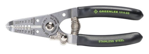 Greenlee Textron - Greenlee 1916-SS 10 to 20 AWG Stainless Steel Spring Return Wire Stripper/Cutter/Crimper