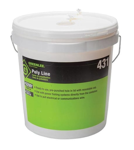 Greenlee Textron - Greenlee 431 5200ft 240lb Yellow Tracer Polyfiber Spiral Wrap Fishing System Poly Line