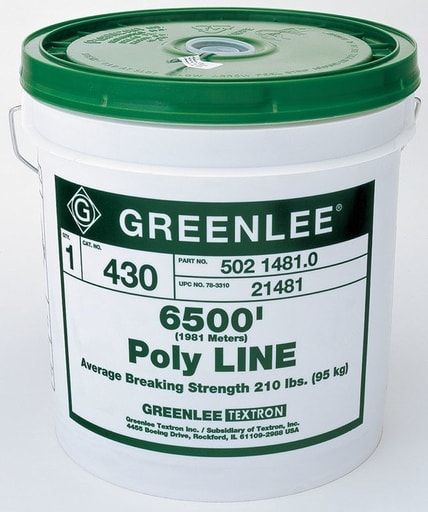 Greenlee Textron - Greenlee 430 6500ft 210lb Green Tracer Polyfiber Spiral Wrap Fishing System Poly Line