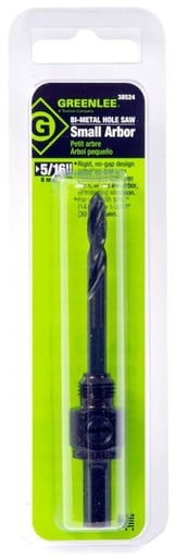 Greenlee Textron - Greenlee 38524 0.312 Inch High Speed Steel Hex Shank Hole Saw Arbor