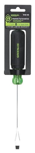 Greenlee Textron - Greenlee 0153-15C 10-15/16 Inch Black/Green Square-Shank Keystone/Flat Screwdriver