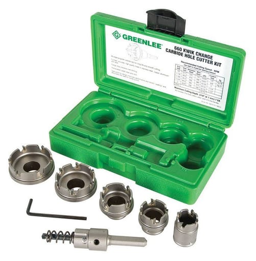 Greenlee Textron - Greenlee 660 5-Piece Carbide Tipped Hole Cutter Kit