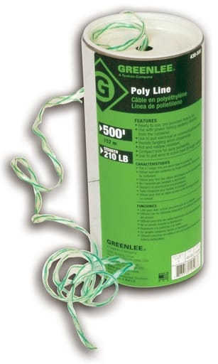 Greenlee Textron - Greenlee 430-500 Green Tracer Polyfiber Spiral Wrap Fishing System Poly Line, 210lb