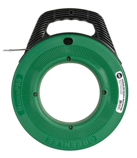 Greenlee Textron - Greenlee FTSS438-200 1/8" 400 lb Stainless Steel Comfort Grip Handle Rugged Case Fish Tape
