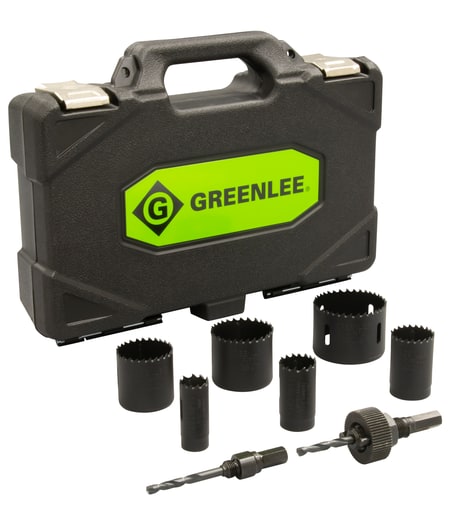 Greenlee Textron - Greenlee 830 Electrician's Bi-Metal Hole Saw Kit, 1/2" - 2" Conduit Sizes, with Case