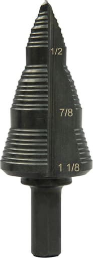 Greenlee Textron - Greenlee 30008 1-1/8 x 2-15/16" Steel Self Feed Screw Point Step Bit