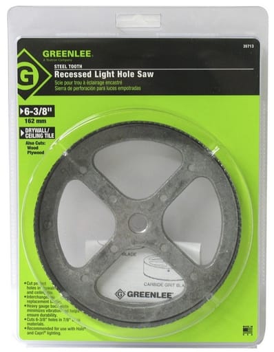 Greenlee Textron - Greenlee 35713 6-3/8" Steel Recessed Light Hole Saw