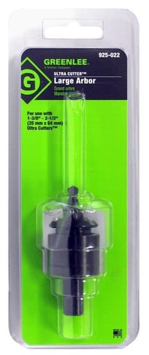 Greenlee Textron - Greenlee 925-022 High Speed Steel Large Hole Cutter Arbor with Pilot Drill