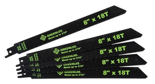 Greenlee Textron - Greenlee 353-818 8 x 3/4 x 0.035" Bi-Metal Straight Back Reciprocating Saw Blade