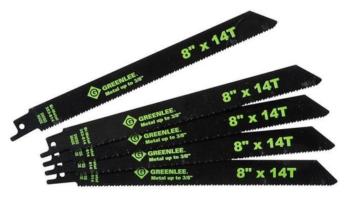 Greenlee Textron - Greenlee 353-814 8 x 3/4 x 0.05" Bi-Metal Straight Back Reciprocating Saw Blade