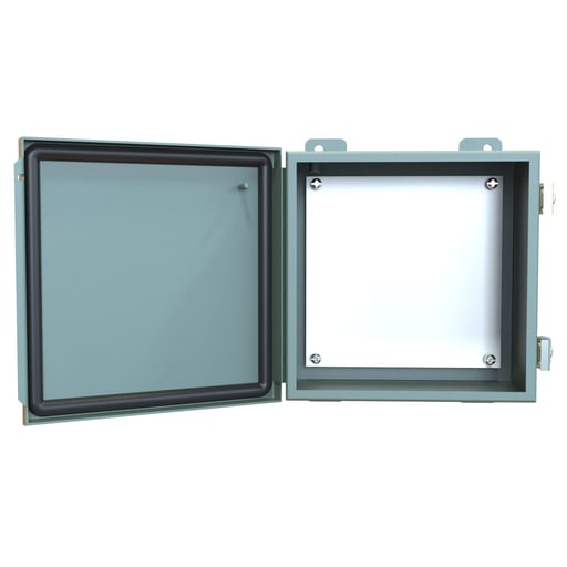 Hammond Mfg - Hammond Manufacturing 1414PHH4 8 x 4 x 8 Inch NEMA 12/13 Gray 16/14 Gauge Steel Enclosure with Panel