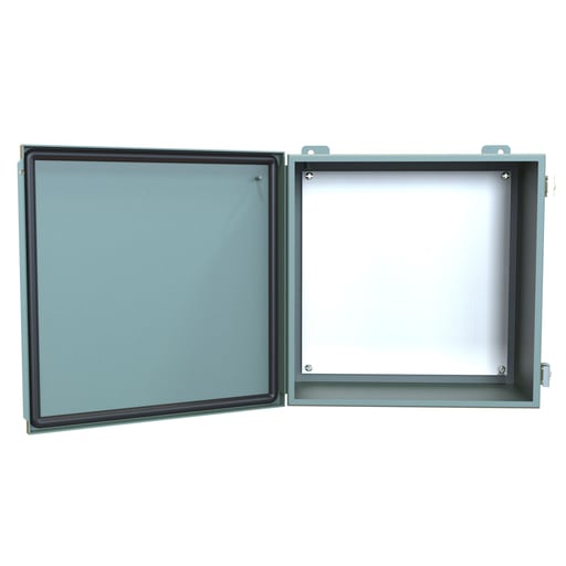 Hammond Mfg - Hammond Manufacturing 1414PHL6 12 x 6 x 12 Inch NEMA 12/13 Gray 16/14 Gauge Steel Enclosure with Panel