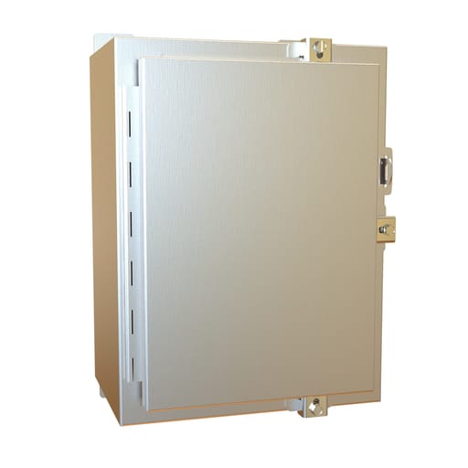 Hammond Mfg - Hammond Manufacturing 1418N4SSB8 12 x 8 x 16 Inch NEMA 4X Brushed 304 Stainless Steel 1-Door Enclosure with Panel