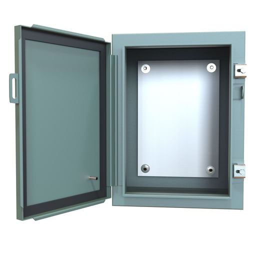 Hammond Mfg - Hammond Manufacturing 1418B10 12 x 10 x 16 Inch NEMA 12/13 Gray 14 Gauge Steel 1-Door Enclosure with Panel