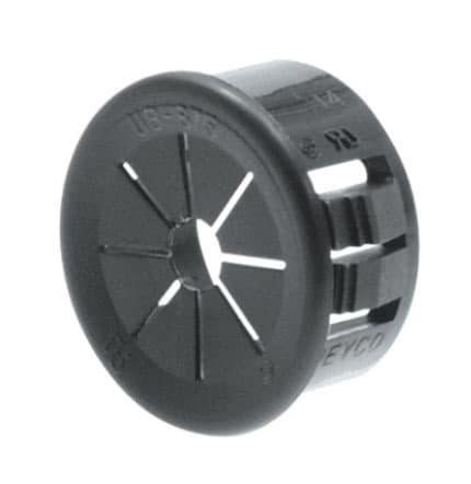 Heyco Products Inc - Heyco 2119 (UB875) 0.875" Nylon Universal Bushing w/ Flexible Shutters, fits up to .125" Panel Thickness