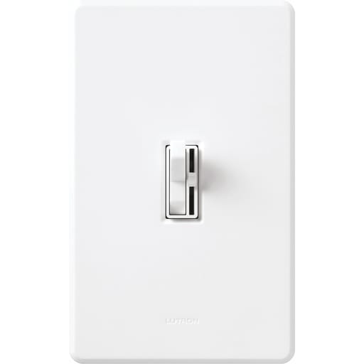 Lutron - Lutron AY-600P-WH Single Pole 600W Incandescent Toggle and Slide Switch - White