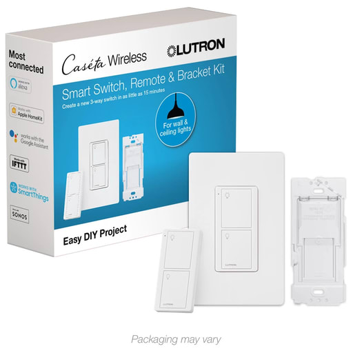 Lutron - Lutron P-PKG1WS-WH Caseta Smart Switch