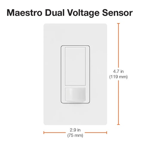 Lutron - Lutron MS-OPS6M2-DV-WH Maestro 6 Amp Occupancy Sensor Dual Votage Switch