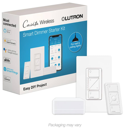 Lutron - Lutron P-BDG-PKG1W Caseta Dimmer Starter Kit