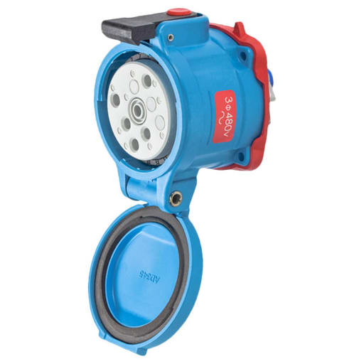 Meltric - Meltric 33-34043-972 DS30 Receptacle, Poly, Blue, Size 3, Type 3R, 3P+G, 30A, 480 VAC, 60 Hz