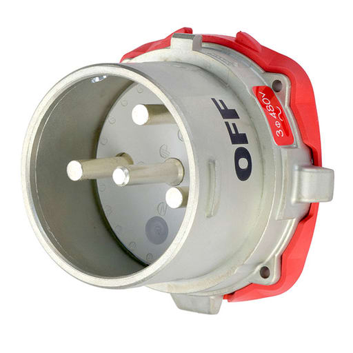 Meltric - Meltric 37-98043 DS100 Inlet, Metal, Aluminum, Metal, Size 5, Type 4X & IP69, 3P+G, 100A, 480 VAC, 60 Hz