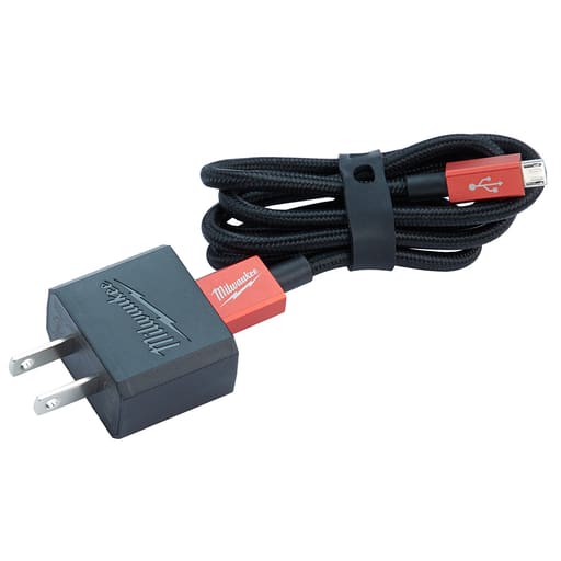 Milwaukee Tool - Milwaukee 48-59-1202 3ft Micro-USB Cable and 2.1A Wall Charger