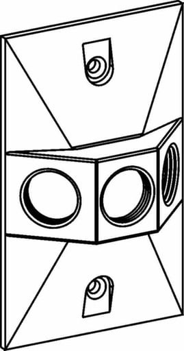 ORBIT - Orbit RE-3 1-Gang Raised Rectangular Cover, (3) 1/2" Outlet Holes, Device Mount - Gray