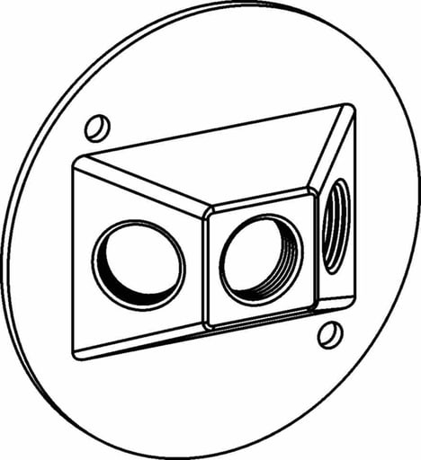 ORBIT - Orbit RC-3 4" Round Weatherproof Cover, (3) 1/2" Outlet Holes, Device Mount - Gray