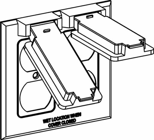 ORBIT - Orbit 2C-2D 2-Gang Weatherproof (2) Duplex Receptacle Device Cover - Gray