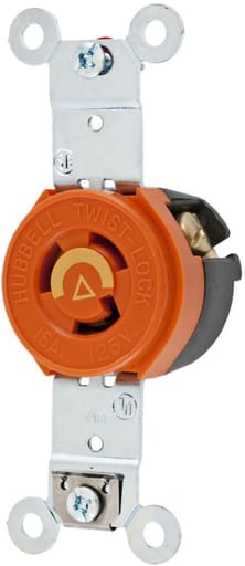 Hubbell Wiring Device - Hubbell IG4710 15A 125V Twist-Lock Orange Single Receptacle - Isolated Ground