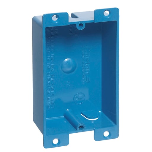 Thomas & Betts Co - Thomas & Betts B108R-UPC 1-Gang Blue Non-Metallic Old Work Outlet Box with Flange, 8 cu. in.