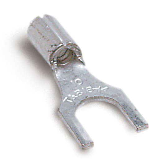 Thomas & Betts Co - Thomas & Betts A18-10F #10 Bolt Hole 22-16 AWG Wire Range Metallic Non-Insulated Fork Terminal