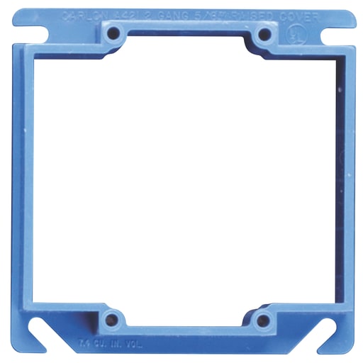 Thomas & Betts Co - Carlon A422 2-Gang 4 Inch Side 3/4 Inch Raised Square Cover