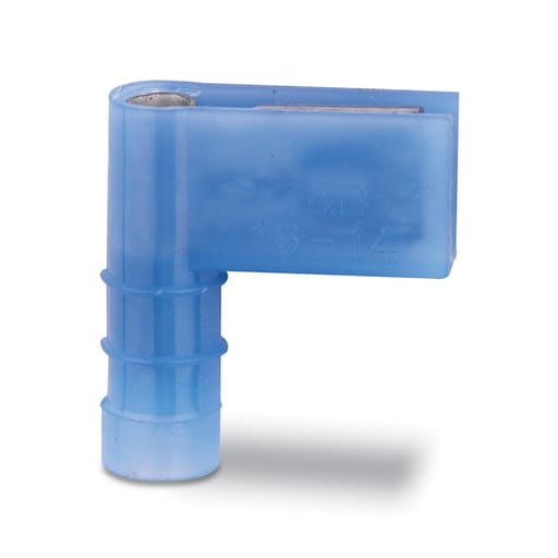 Thomas & Betts Co - Thomas & Betts RB2577F Nylon Open-Top Insulated 90deg Flag Female Disconnect - 16-14, .250x.032tab