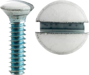 Cully / Mineralac - Cully 51109J 6-32 x 1/2" Wall Plate Screw, Slotted, Oval Head - White (100/Jar)