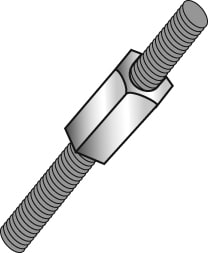 Cully / Mineralac - Cully 59625J 1/4"-20 to 3/8"-16 Reducing Coupling, Hex, Zinc. Jar Package