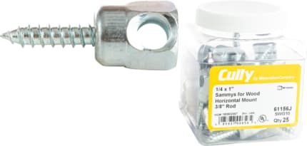 Cully / Mineralac - Cully 61157J 1/4 x 2 Sammy SWG20, 3/8 Rod, Wood, Horizontal (25/Jar)