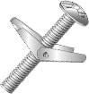 Cully / Mineralac - Cully 58349 3/16" x 3" Mushroom Head Toggle Bolt & Wing, Phillips/Slotted - Zinc (50/Box)