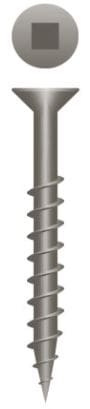 Cully / Mineralac - Cully 12820J 8 x 1-1/4" Wood Screws, Flat Head, Square-Drive, Zinc,Jar