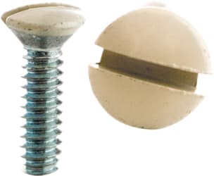 Cully / Mineralac - Cully 51108J 6-32 x 1/2" Wall Plate Screw, Slotted, Oval Head - Ivory (100/Jar)