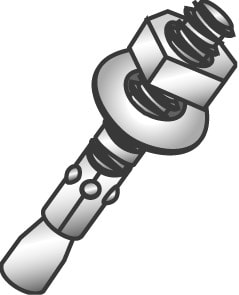 Cully / Mineralac - Cully 62444J 1/2 x 2-3/4" Zinc Plated Steel Heavy Duty Stud Wedge Anchor