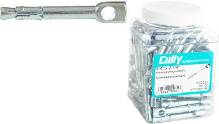Cully / Mineralac - Cully 62029J 1/4 x 2-1/4" Acoustical Wedge Anchors, Overhead Suspensions. Jar Package