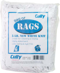 Cully / Mineralac - Cully 37582 All Purpose Rags, 5 LB Bag, New Bleached Knits