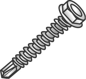 Cully / Mineralac - Cully 79221J #12-24 TPI x 1-1/4" #5 Hex Washer Head Tek Screw
